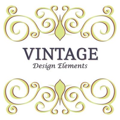 Calligraphic design elements and page decoration. Yellow Vintage floral elements for design. Vector decorative design elements.