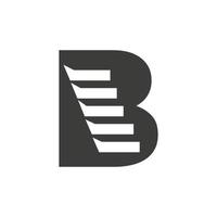 Initial Letter B Stair Logo. Step Logo Symbol Alphabet Based Vector Template