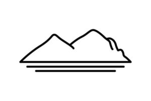Mountain icon illustration. icon related to tourism, travel, natural. Line icon style. Simple vector design editable
