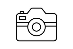 Camera icon illustration. icon related to tourism, travel. Line icon style. Simple vector design editable