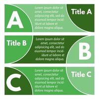 conjunto de tres banners de opciones de colores horizontales. plantilla de diseño infográfico paso a paso. ilustración vectorial vector