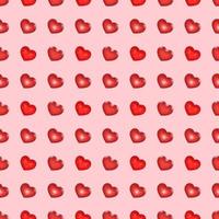 Seamless Pattern with Red Low Poly Heart. Symbol of Love. Vector illustration