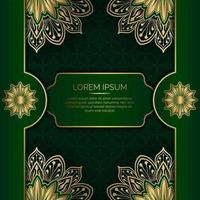 Green background with golden mandala ornament