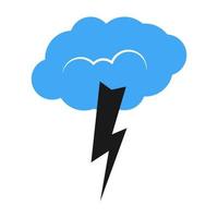 A cloud with a thunderstorm. Vector illustration.