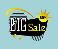 Big sale vector banner design. Black and yellow, vector illustration.