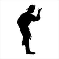 illustration of silhouette fighter silat karate muaythai vector