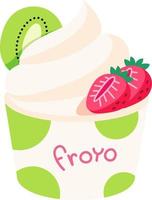 froyo yogur helado icono elemento ilustración estilo plano vector