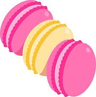 macaron tres piezas postre icono elemento ilustración estilo plano vector