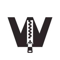 Initial Letter W Zipper Logo For Fashion Cloth, Embroidery and Textile Symbol Identity Vector Template