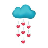 Vector illustration of cloud and heart.