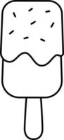 Vanilla Strawberry Ice Cream Popsicles Dessert Icon Element illustration Line with White Colored Style vector