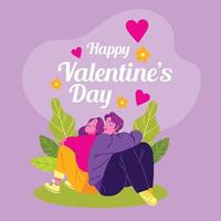 Romantic Young Couple Sitting vector