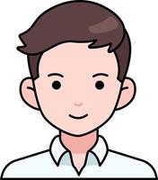 Business man boy avatar User person people white shirt Colored Outline Style vector