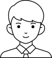 hombre de negocios niño avatar usuario preson personas corbata camisa línea y estilo de color blanco vector