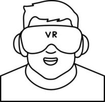 VR Technology Student User Big man avatar preson social Line and White Colored Style vector