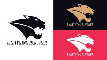 Panther vector logo design. Vector Logo Template. Pencil illustration.