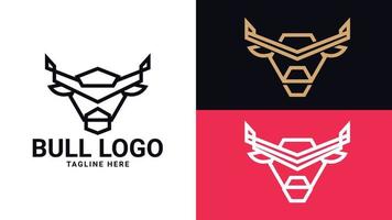 Bull vector logo design. Vector Logo Template. Pencil illustration.