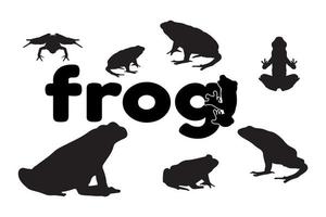 Frog silhouette illustration on white background. vector