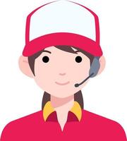 Delivery Woman shipping girl avatar User person people service Flat Style vector