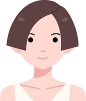 mujer niña avatar usuario persona corte bob pelo corto estilo plano vector