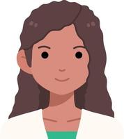 Woman girl avatar User person Curly hair black skin Flat Style vector