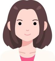 Woman girl avatar User person people short hair Flat Style vector