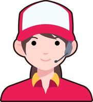 Delivery Woman shipping girl avatar User person people service Flat Black Outline vector