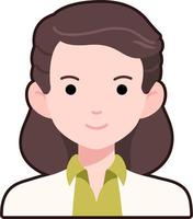 Gentlewoman Business woman avatar User person retro hair Flat Black Outline vector