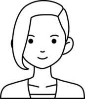 Avatar User Woman girl person people Pink Punk hairLine Style vector