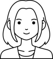 Woman girl avatar User person people short hairLine Style vector