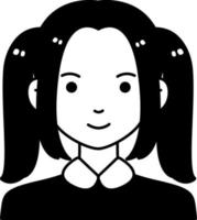 avatar usuario mujer niña persona gente rosa doble cola de caballo semi sólido transparente vector