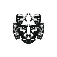 Lion head drawing vector illustration