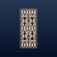 Luxury ornamental mandala design background in gold color -Seamless pattern - Decoration background - Jali and laser cutting seamless pattern -  Aztec borders set -  Laser cut panels vector