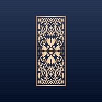 Luxury ornamental mandala design background in gold color -Seamless pattern - Decoration background - Jali and laser cutting seamless pattern -  Aztec borders set -  Laser cut panels vector