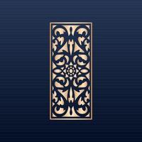 Luxury ornamental mandala design background in gold color -Seamless pattern - Decoration background - Jali and laser cutting seamless pattern -  Aztec borders set -  Laser cut panels vector