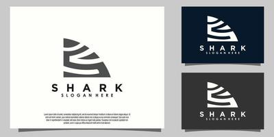 fin shark logo design with letter s creative concept vector