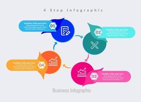 diseño de plantilla de infografía empresarial. infografía de diagrama de círculo realista. visualización de datos de informes anuales de negocios modernos. vector