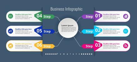 diseño de plantilla de infografía empresarial. infografía de diagrama de círculo realista. visualización de datos de informes anuales de negocios modernos. vector