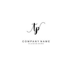 Initial TP beauty monogram and elegant logo design, handwriting logo of initial signature, wedding, fashion, floral and botanical with creative template. vector