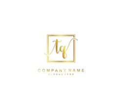 Initial TQ beauty monogram and elegant logo design, handwriting logo of initial signature, wedding, fashion, floral and botanical with creative template. vector