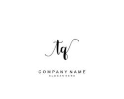 Initial TQ beauty monogram and elegant logo design, handwriting logo of initial signature, wedding, fashion, floral and botanical with creative template. vector