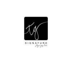 Initial TG beauty monogram and elegant logo design, handwriting logo of initial signature, wedding, fashion, floral and botanical with creative template. vector