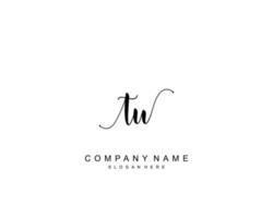 Initial TU beauty monogram and elegant logo design, handwriting logo of initial signature, wedding, fashion, floral and botanical with creative template. vector