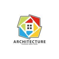 arquitectura propiedad negocio logo geométrico moderno vector