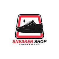 footwear sneaker shop brand logo simple modern design vector