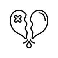 broken heart icon for your website, mobile, presentation, and logo design. vector