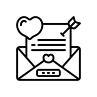 icono de carta de amor para su sitio web, móvil, presentación y diseño de logotipo. vector