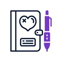 love diary icon for your website, mobile, presentation, and logo design. vector