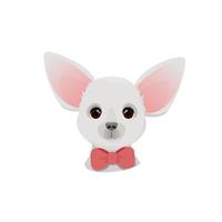 White head of a Chihuahua dog with a red bow around his neck vector