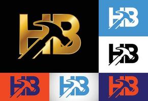 vector de diseño del logotipo hb de la letra inicial. símbolo del alfabeto gráfico para la identidad empresarial corporativa